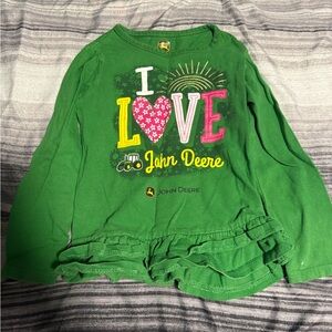 John Deere Green Love Graphic Long Sleeve Tee